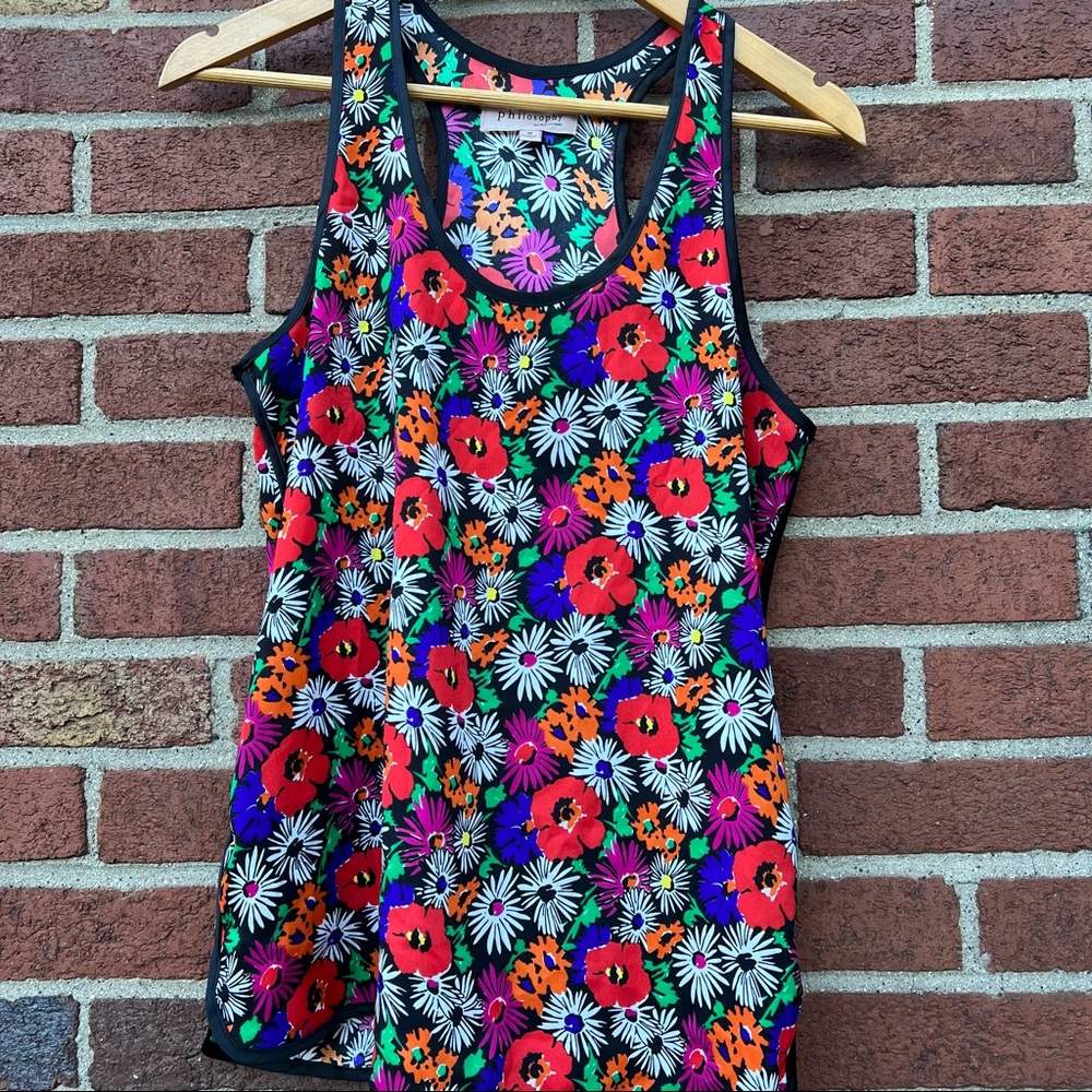 PHILOSOPHY Women's Blouse Top Sleeveless Scoop Neck Floral Size Medium
